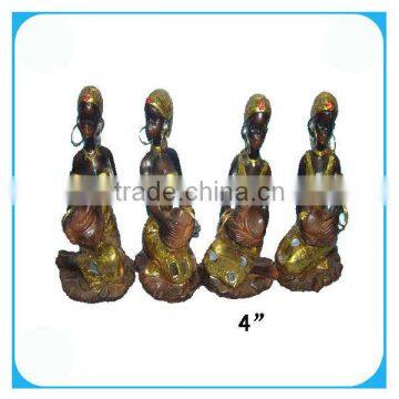 Black woman statue for home decoration