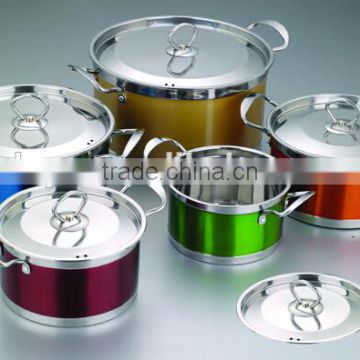 10pcs 16-24cm stainless steel colorful high multi straight storage pot