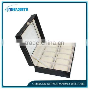 10 Grid Watch Display Storage Case Jewelry Collection Organizer Leather Box photo-3