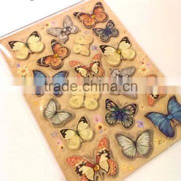 Butterfly Design Sticker With Glitter, Craft Decorative Shinny Glitter Sticker With Gems photo-3