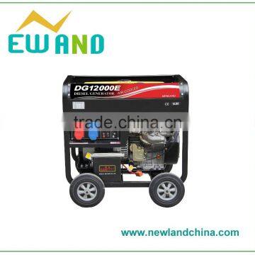 square frame with 4 wheels 5kw open diesel generator