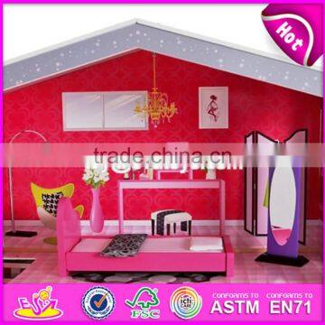 New Design Girls Pretend Toys Wooden Huge Dollhouse W06A229 photo-3