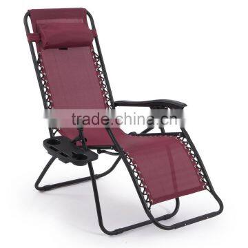 2 Pack Burgundy Folding Infinity Zero Gravity Chair With Cup Holder photo-3