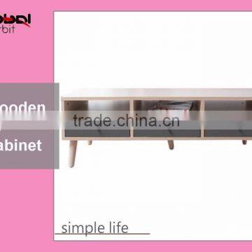 Simple Cabinet Glass Modern Lcd Wooden TV Stand photo-6