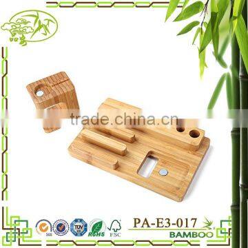 Aonong Bamboo Watch Stand & Cell Phone Charging Station Bamboo Holder photo-5