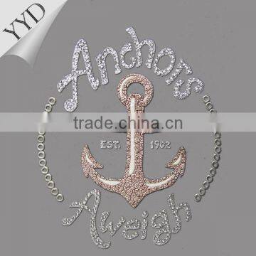 Anchor rock style PU patch and glitter heat transfer design