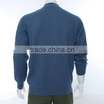 Men Pullover Sweater With 1/4 Zipper ,blue Long Sleeve Wool Sweater Pullover,merino Wool Sweater photo-5