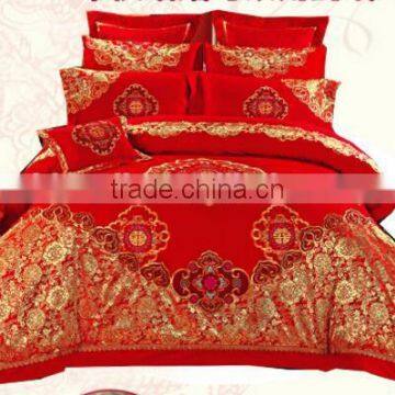 Textile wedding red linens, bedding wedding satin sheets