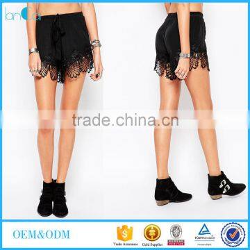 Wholesale Ladies Sexy Lace Crochet Detail Gym Short