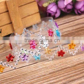 Custom Colorful All Kinds of Shape Acrylic Rhinestone Gems Sticker Strips Acrylic Rhinestone Strip For Decoration photo-2