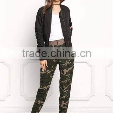 MGOO Factory Made Bulk Price Winter Ruffles Cool Jackets Crop Sexy Oversized Jackets Navy Blue Padded Coat photo-3