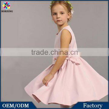 Latest Dress Designs For Flower Girls Special Crystal Linen Fabric Children Boutique Clothing