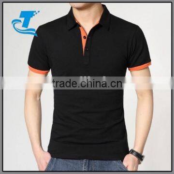 Summer black Laper Short Sleeve Men Polo T-shirt