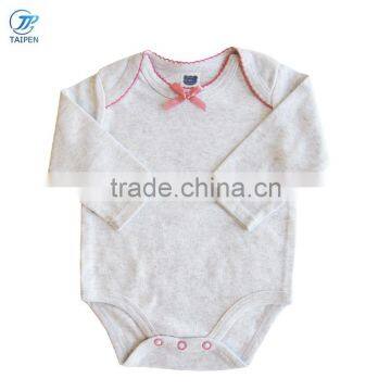 2017 Spring Baby Girls Clothes Solid Gray Newborn Baby Bodysuit With A Bow On The Neck Girls Baby Romper