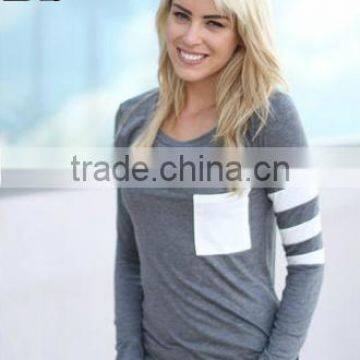 Long Sleeve Women Patchwork T-shirt photo-2