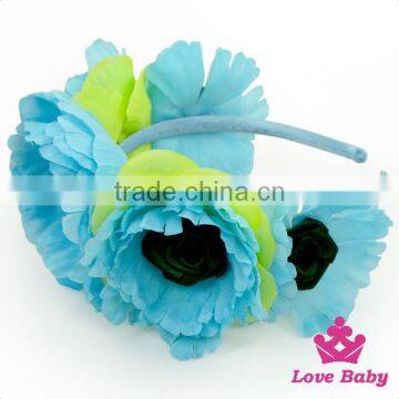 Fancy Remake Photo Props Floral Crown Fabric Flower Petals Girls Garland Headband For Kids Hairband photo-5