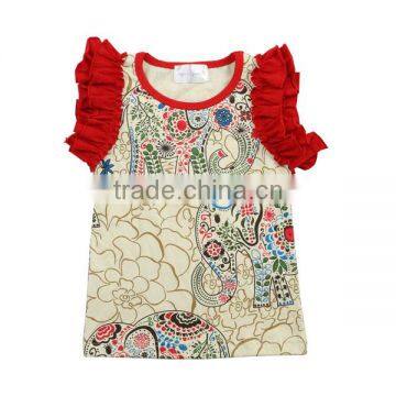2017 Girl Boutique Clothing t Shirt Baby Flutter Sleeves Shirt Girls Ruffle Shirt