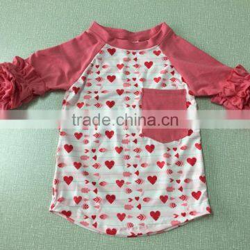 Boutique Ruffle Raglan Shirts for Easter Baby Shirts Children Icing Ruffle Clothing photo-6