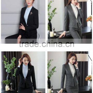 Black Grey Color Office Uniform Designs and Pictures Elegant Lady Office Uniform for Women photo-2