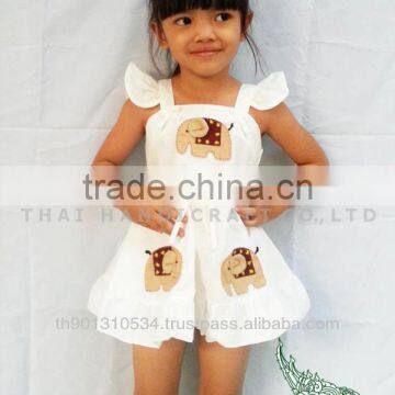 Thai girls cotton children's clothing dress elephant design