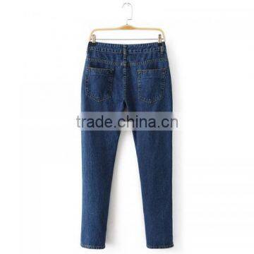 High Waist Women Jeans Embroidered Floral Narrow Bottom Various Types of Trousers photo-4