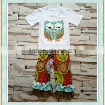 wholesale children wear Halloween boutique cartoon owl clothing outfit kids clothing