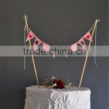 Mr & Mrs Cake Banner Bunting Wedding Party Just Married Love Custom Cake Bunting photo-3