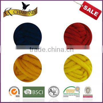 Charmkey Wholesale Hand Knitting Yarn Blend Yarn Thick Acrylic Roving Yarn photo-5