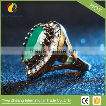 Big Water Drops Black Ring For Women Plating Gold Mosaic CZ Zircon Turkey Jewelry Vintage Wedding Fine RING photo-5