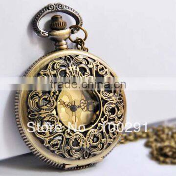 Free Sgipping !!! Antique Bronze 47*47mm Metal Round Pocket Watch ,wholesale Price
