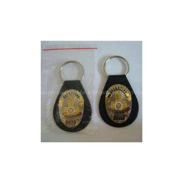 Promotional Police Leather Keychain