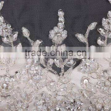 2017 New Style Luxury Beaded Round Neck Long Sleeve Mermaid Lace Wedding Dress BS42 photo-2