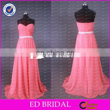 CE606 Cheap Simply Sweetheart Floor Length Red Chiffon Dress For Bridesmaid