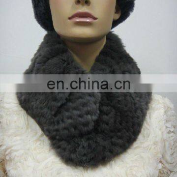 B092# Chinchilla Rabbit Fur Short Scarf, Genuine Chinchilla Rabbit