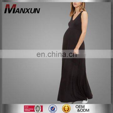 Black bar back maternity maxi dress sleeveless elegant maternity dress