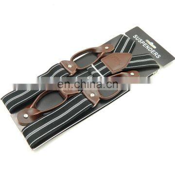 Yiwu Top High quality adult male ms 6 leisure leather striped straps suspenders