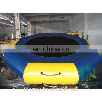 HI gaint outdoor inflatable orbit water trampoline with solid net