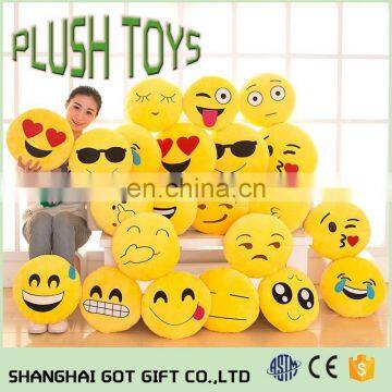 Smiley Pillow Yellow Soft Round Cushion Emoji Emoticon Stuffed Plush Toy Doll