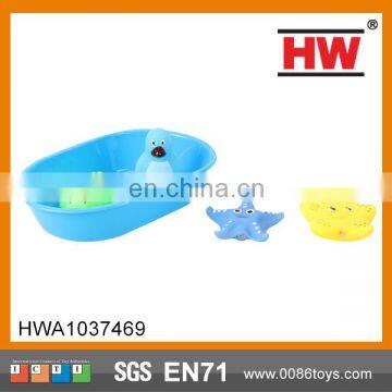 Soft Vinly Plastic Animal 4PCS Bath Toy Set