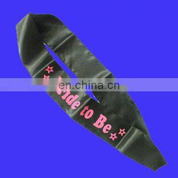 Factory direct sell black Satin bridal sash
