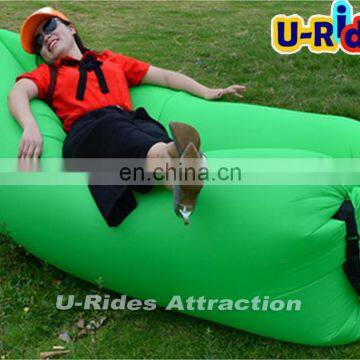 Portable Air Filling Hangout Popular Inflatable Beach Lounges Furniture Bean Shape Air Sleeping Bag