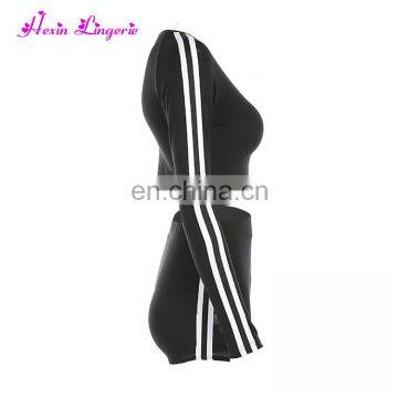 Newest Woman Side Ribbon Slimming Long Sleeve Sweat Yoga Sport Suit photo-5