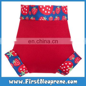 Lovely Strawberry In Red Neoprene Best Swimming Baby Nappy