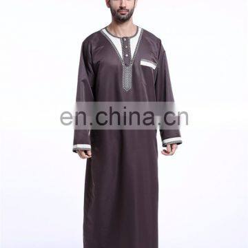 2017 EID Muslim Wear Men Abaya Chothes for Prey Men Maxi Thobe for Islamic photo-3