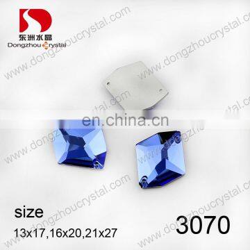 Best quality flat back glass stones sew on emblems for clohes