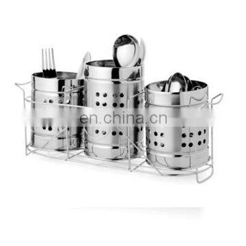 triangle stainless steel cutlery utensil holder