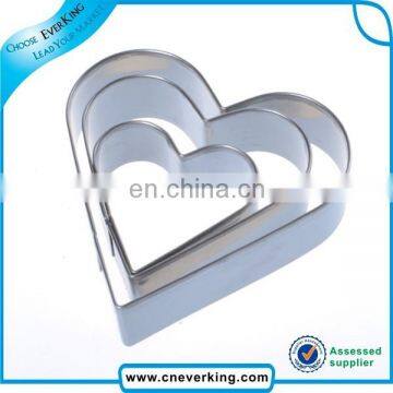 special gift stainless steel Heart shape cute cookie cutter set/cake cutter/special gift