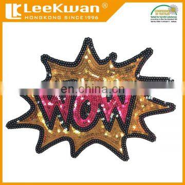 WOW sequin patch for bag decoration