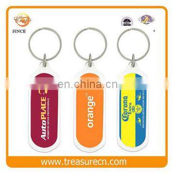 Custom Printing Design Logo Shaped Cheap Plastic Photo Insert Acrylic Keychain