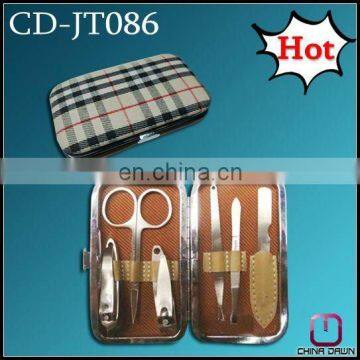 6 PCS promotion leather manicure set CD-JT086